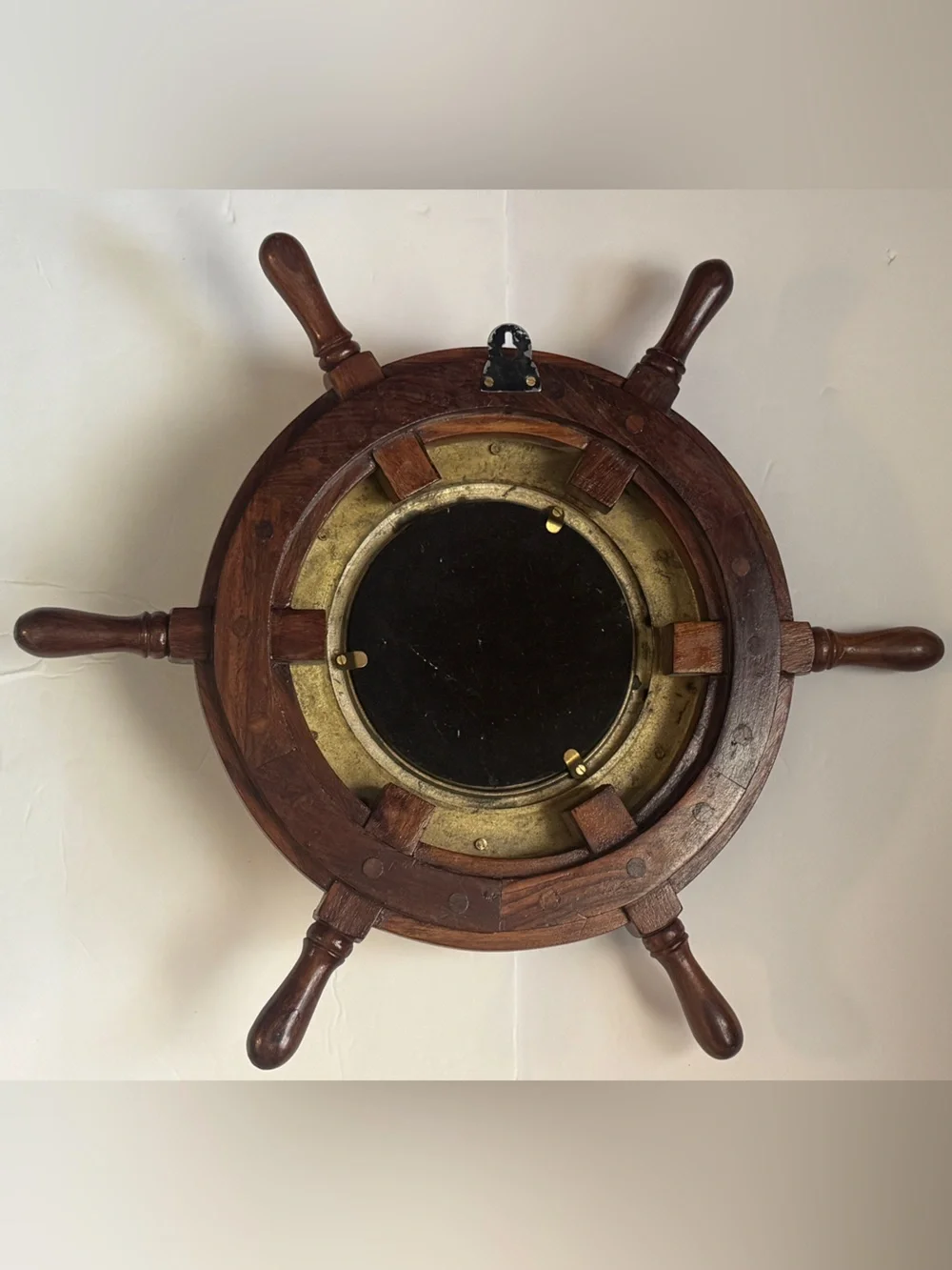 19” Nautical Ship Wheel Porthole Mirror | Coastal Maritime Wall Decor